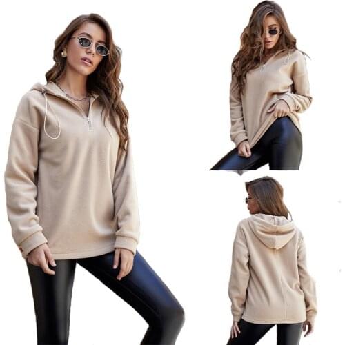 Women Fleece Hoodies 2021 Long Sleeve Hooded Pullover Sweatshirt Autumn Winter Warm Zipper Pocket Coat sudaderas Female Clothes