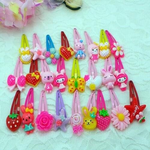 12PCS/lot Mix Color Styles Flower Cartoon Hairpins Lovely Kids Girls 3 cm Multicolor Hair Clip Hair Band Accessories