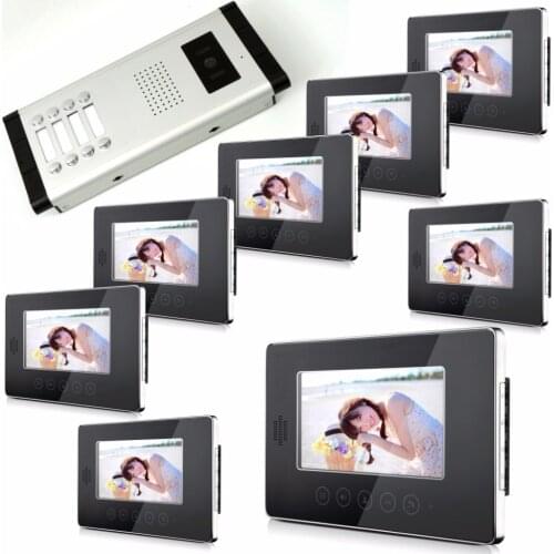1V8 Touch Keypad 7 Inch Wired Video Door Phone Intercom System