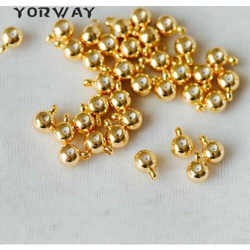 20pcs/Lot Rondelle Rubber Stopper Connectors 3/ 4mm, Gold Plated Brass Charm Holder Clasps (GB-345)