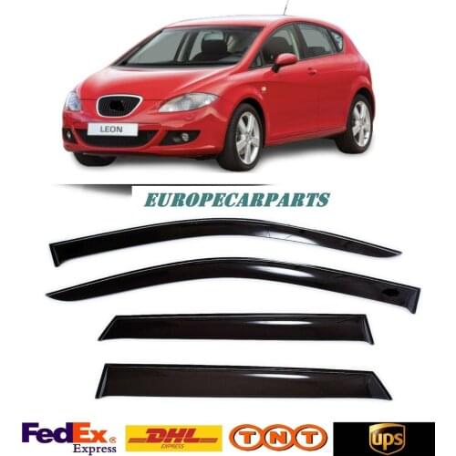 For Seat Leon Hb 2005-2012 Side Window Visors Sun Rain Guard Vent Deflectors 4 pieces