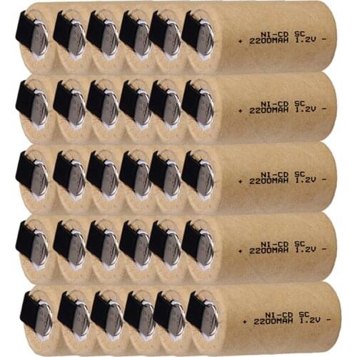 Lowest price 30 piece SC battery 1.2v batteries rechargeable 2200mAh nicd battery for power tools akkumulator
