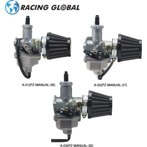 ALCON-PZ26 PZ27 PZ30 Carburetor Auto Manu Carburetor+ Air Filter One Set For 50cc- 250CC Dirt Pit Bike ATV Universal Motorcyle