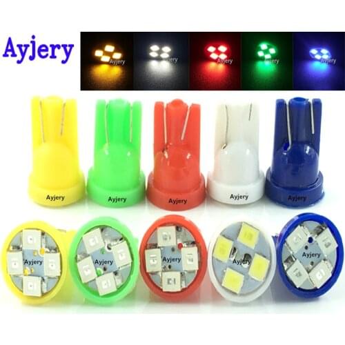 AYJERY 10PCS Truck Led 24V T10 194 168 1210 4 SMD 4 LED 3528 LED light Bulbs White LED Wedth Lamps License Plate Reading Bulbs