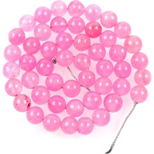 Natural Stone Fuchsia Transparent Alabaster Charm Loose Beads For Jewelry Making Needlework Bracelet DIY Pick Size Strand 6-10MM