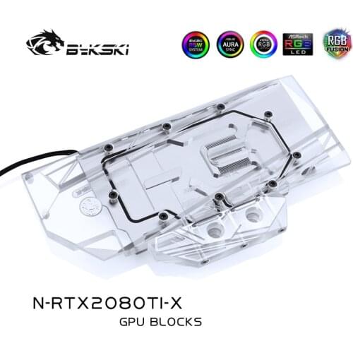 Bykski GPU Cooler Compatible NVIDIA RTX 2080 Ti VGA Water Block Fit Founders NVIDIA RTX 2080, N-RTX2080TI-X pc water cooling
