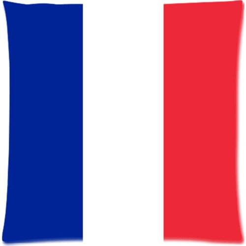 French Flag Printed Throw Pillowcase DIY Linen Cotton Cushion Cover Custom Office Chair Seat Cushion Case Home Textile 45*45CM
