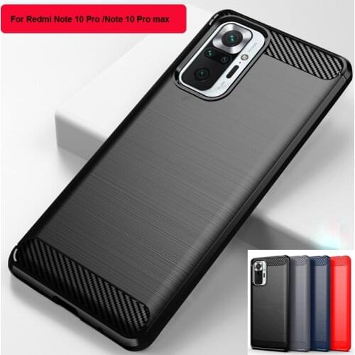 For xiaomi Redmi Note 10 Pro Max note 10 Case Carbon Fiber Texture Brushed Case for xiaomi 10S POCO X3 NFC Silicone phone cover