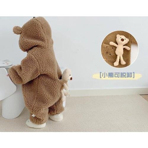 Winter Infant Baby Clothing New Boys Girls Thick Down Cotton Jumpsuit Long-Sleeved Hooded Romper Snowsuit 3-36 Cartoon Outerwear