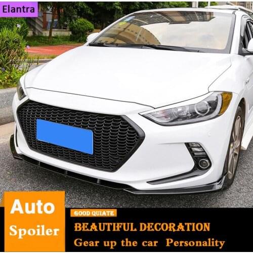 For Hyundai Elantra front Bumper Diffuser Body kit Spoiler 2016 2017 2018 2019 Bumpers Protector Rear Spoiler ABS rear lip 3pcs
