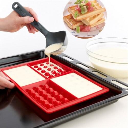 Kitchen Silicone Waffle Maker Cake Mould Home Nonstick Muffin Cookies Candy Biscuit Baking Mold Pan Tools Bakeware