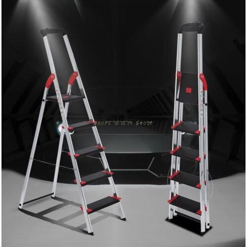 Household Ladder Imported From Germany Light Aluminum Alloy Ladder 457 Step Folding Indoor Miter Ladder Thickening