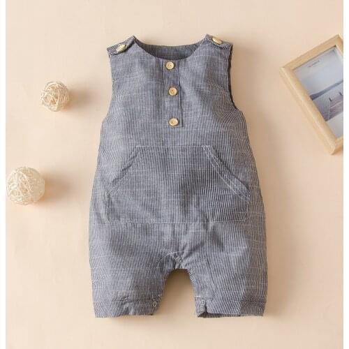 Summer Newborn Infant Baby Boys Girls O-Neck Sleeveless Short Romper Solid Colors Cotton One Piece Jumpsuit Outfits Clothes#p4