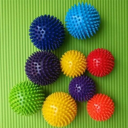 6Pcs/Set 9CM Yoga Massage Ball Spiky Trigger Point Health Care Relief Body Pain Sensory Ball Fitness Equipment Random Color