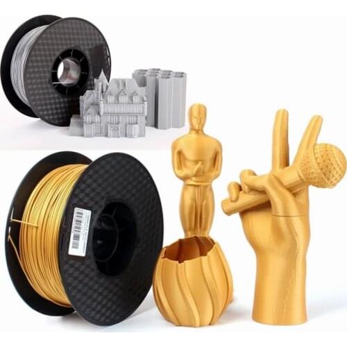 Metal PLA 1.75mm 3D Printer Filament 1Kg Spool Metal Color Gold Silver Copper Frosted Bronze Metallic PLA Printing Materials