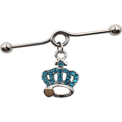 New arrival pink scaffold barbells 1 Pair surgical Stainless Steel big cross dangle industrial barbell piercing