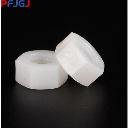 PengFa 50/20Pcs DIN934 M2 M2.5 M3 M4 M5 M6 M8 M10 M12 Black/white Nylon Hex Nut Hexagon Plastic Nuts