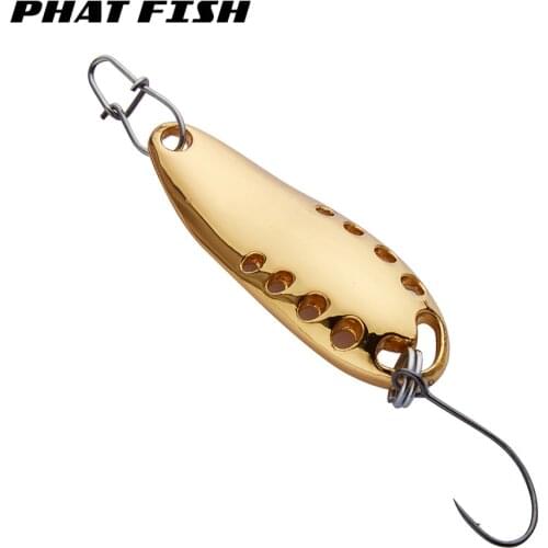 PHAT FISH 2.5g 3.5g 5g 7.5g Owner Hook Trout Freshwater Fishing Metal Lure 1/16oz 1/8oz 1/4oz Pesca Leurre Micro Spoons Bait