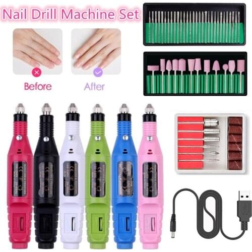 DIY Professional Manicure Set Pedicure With Nail Drill Gel Remover Kit Electric Nail Drill Machine