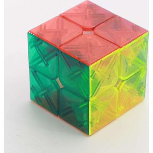 YongJun 2x2x2 YuPo Transparent Twist Speed Magic Cube Puzzle Cubo Stickerless baby kids toys