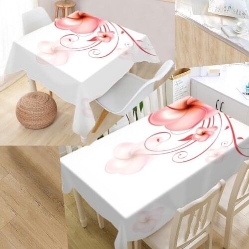 Flower Background Custom Table Cloth Oxford Fabric Rectangular Waterproof Oilproof Table Cover Family Party Tablecloth