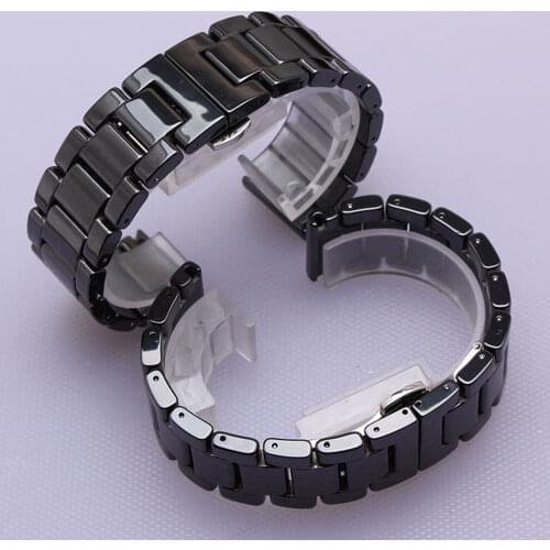 Ceramic Watch bracelet 12mm 14mm 16mm 18mm 19mm 20mm 22mm Watchband white black strap wristwatches band Stainless steel buckles