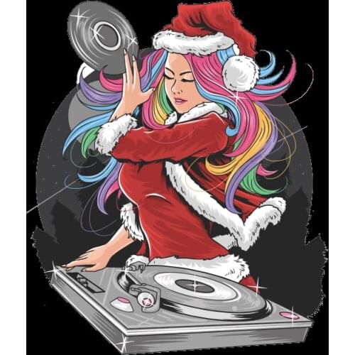 Christmas Disc girl Patches For Clothing DIY Heat Transfer wholesale Stickers Washable Iron-on Patches T-shirt Jeans Stickers