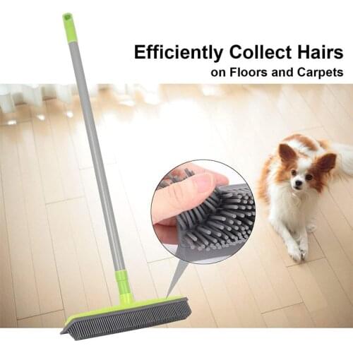 Pet hair broom Long handle wash rubber brush stretch dust-free hand-wash mop rubber floor brush