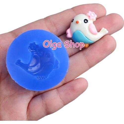 DYL687 24.6mm x 28.1mm Bird Silicone Mold Fondant Cake Decoration Candy Resin Clay Earrings Necklace Craft Soap Candle FOOD SAFE