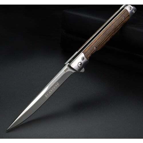 XUANFENG Mini Folding Knife Portable High Hardness Steel Pocket Knife Camping Hunting Survival Small Knives with Leather Sheath