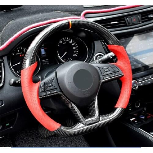 YeederCar Cuatomized Trim Real Carbon Fiber Sports Steering Wheel Alcantara Leather compatible for Nissan TEANA ALTIMA 2019-2020