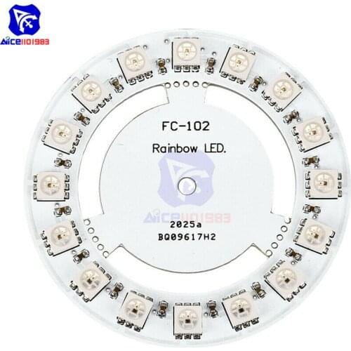 Diymore FC-102 16 Bits 5050 RGB LEDs Built-in Full-Color Driver WS2811 LED Ring Lamp Light with Integrated Drivers for Arduino