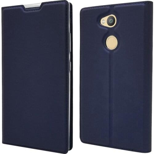 Ultra Slim Magnetic Case For Sony Xperia L2 Flip Stand Cover with card slots Fundas Protective Shell