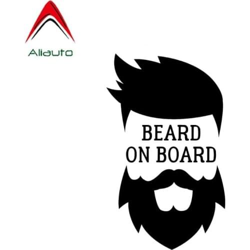 Aliauto Personality Funny Car Sticker Beard on Board Hair Hipster Vinyl Waterproof Sunscreen Anti-UV Decal Accessories,8cm*14cm