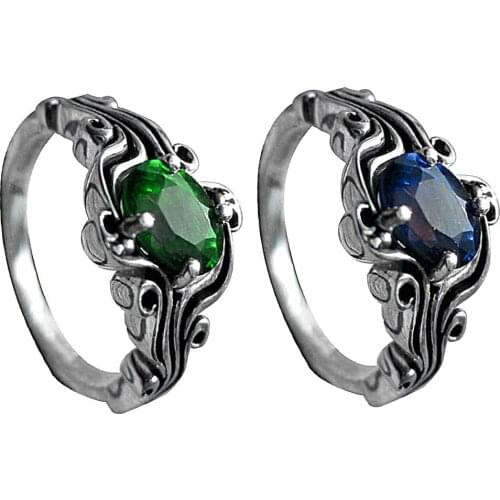 Vintage Engagement Wedding Jewelry Bridal Faux Inlaid Finger Ring Gift