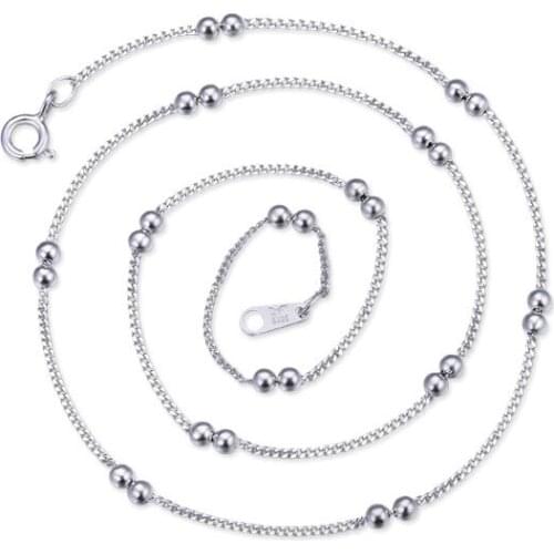 YJAX002173 New Fashion S925 Sterling Silver Jewelry 30 Car Sideways Bag 2.5 Double Bead Necklace Boomers Accessories