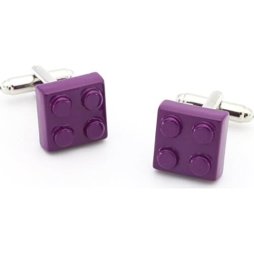 Mens Toy Bricks Cuff Link Copper Material Purple Color