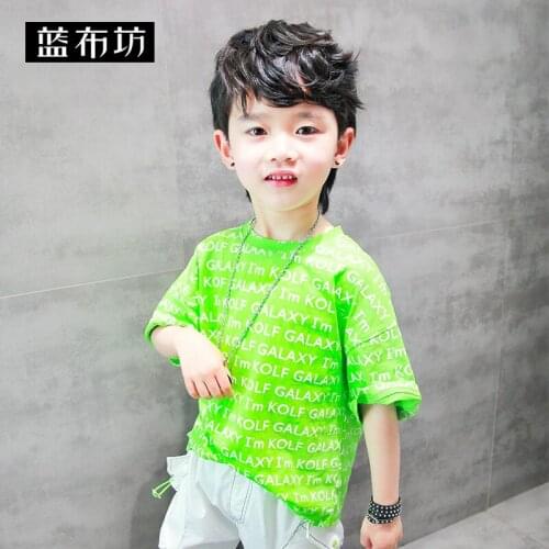 Green Custom Printed T Shirt Aesthetic Casual T Shirt Japanese Streetwear Casual Vetement Enfant Toddler Boy Clothes BA60DX