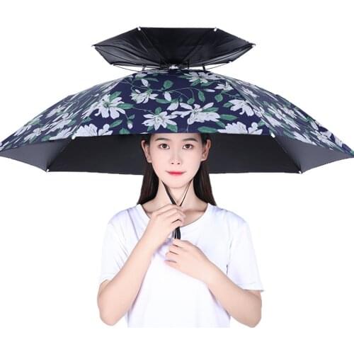 Umbrella Umbrella Hat Fishing Umbrella Hat Double-layer Headwear Sunshade Umbrella Outdoor Sun Protection Head Hat Umbrella