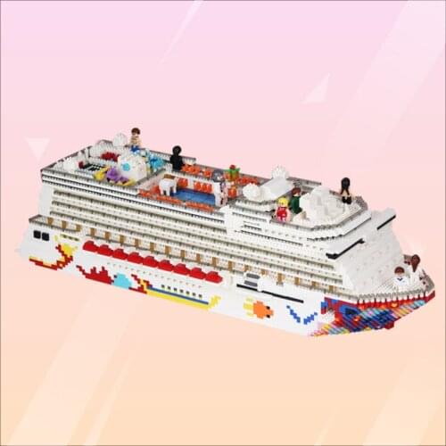 ZRK 7800 Luxury Ocean Liner Cruise Ship Boat Swimming Pool DIY Mini Diamond Blocks Bricks Building Toy for Children Gift no Box