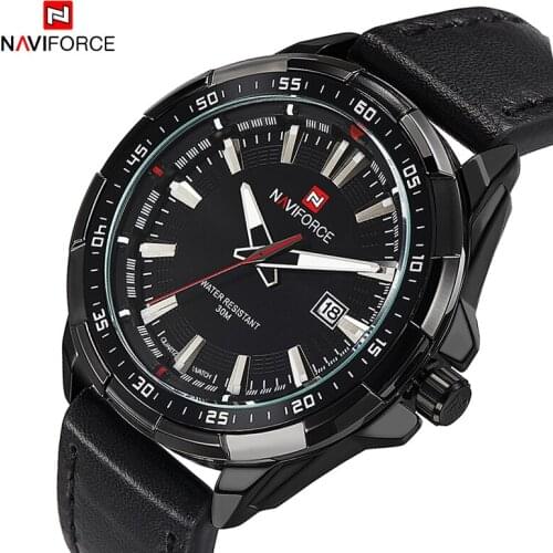 2021NAVIFORCE Top Brand Analog Quartz Watch Men Water Ressistance Fashion Casual Sports Watches Man Leather Strap Wristwatches