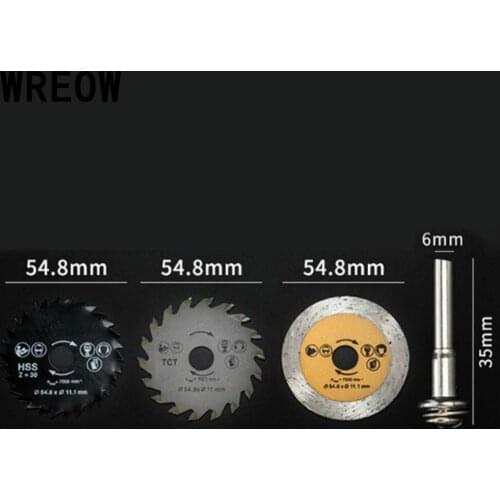 3pcs Circular Saw Blade HSS Cutting Disc Cut-off Wheel Electric Mill Cutter Rotary Tool Kit Woodworking Tool Diameter 54.8mm