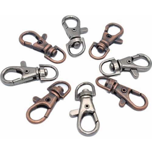 38*10mm Swivel clasp copper D ring Lobster Clasps Swivel Lanyards Trigger Clips for keychain backpack handbag making 10pcs