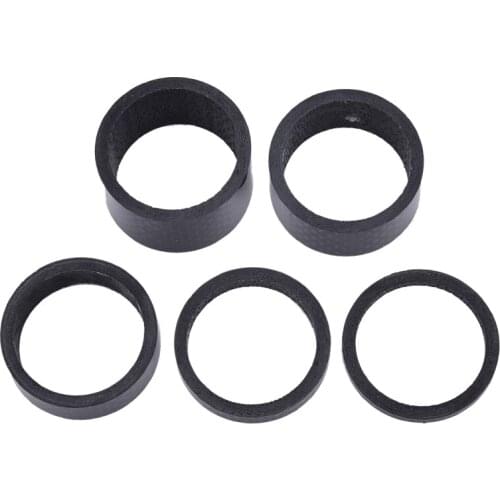 5Pcs 3/5/10/15/20mm Carbon Fiber Carbon Spacers Carbon Headset Spacer Fork Washer Stem Spacers For MTB Road Bike Parts