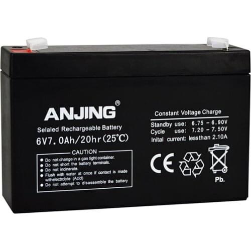 6V 7AH Battery 6V 7AH for Backup Power LED emergency Light Children Toy Car Lead-acid Accumulator Replacement Maintenance