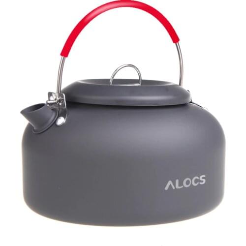 ALOCS 1.4L Aluminum Outdoor Kettle Camping Picnic Water Teapot Coffee Pot Cookware Teapot for Camping Traveling Hunting CW-K03