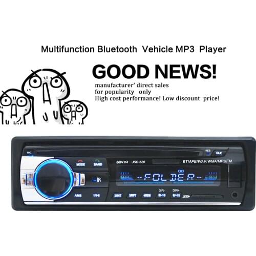 1 DIN Car Radio Car audio FM Bluetooth MP3 Audio Player Bluetooth cellphone Handfree USB/SD Car Stereo Radio In Dash Aux Input