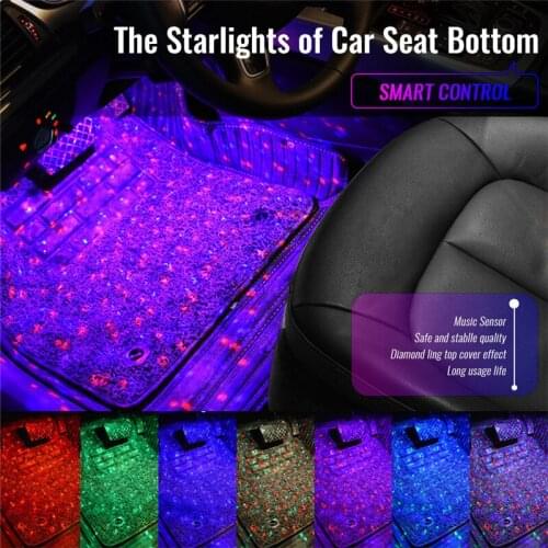 Car Inner Foot Light USB LED Light Atmospheric Starry DJ Mixed Colorful Musical Sound with Voice Control Laser Lamp