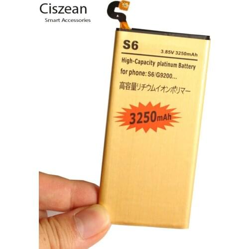 1x 3250mAh EB-BG920ABE Gold Battery For Samsung Galaxy S6 G9200 G920f G920i G920A G925S G920K G920L G920S G920T G920P Batteries