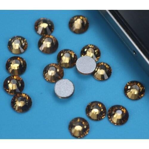 Size s12 Light colorado Topaz Glitter Rhinestones Non Hot Fix FlatBack Strass Sewing & Fabric Garment Rhinestone Nail Art Stone